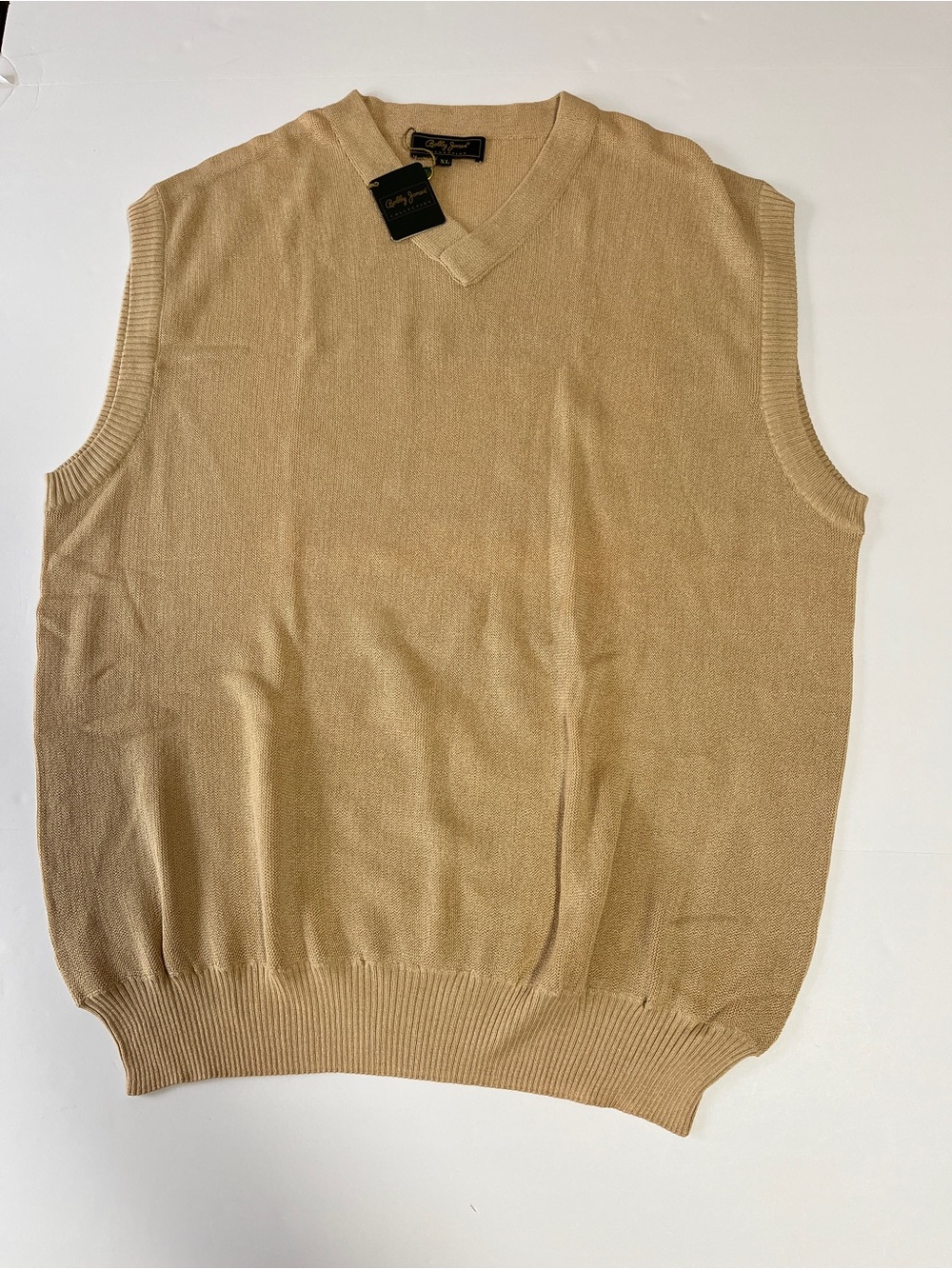 Bobby Jones Collection Men’s Beige V-Neck Sweater Vest Size XL 100% Cotton